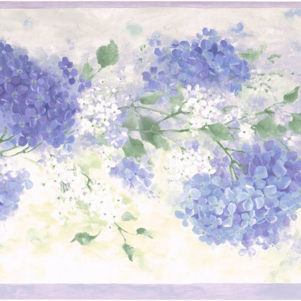 Wall Trends International 10" Hydrangea Wallborder